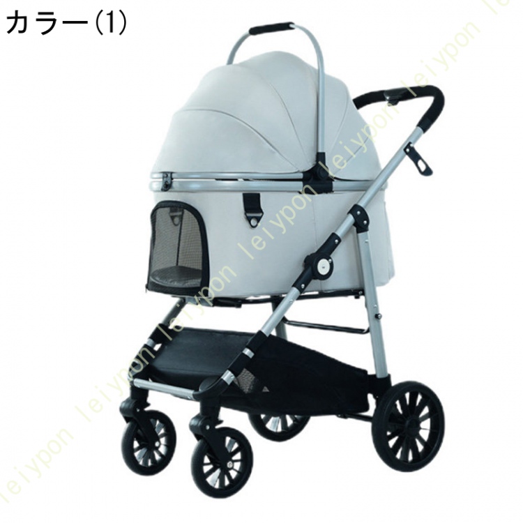 ペットカート 犬カート 折りたたみ 犬用カート 分離型 ４輪 安定性 広いスペース 小型犬 中型犬 多頭 前輪360°回転 分離式 4輪360°回転 犬用ベビーカー_1
