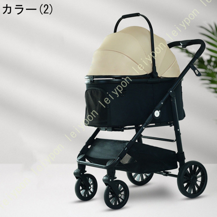 ペットカート 犬カート 折りたたみ 犬用カート 分離型 ４輪 安定性 広いスペース 小型犬 中型犬 多頭 前輪360°回転 分離式 4輪360°回転 犬用ベビーカー_2