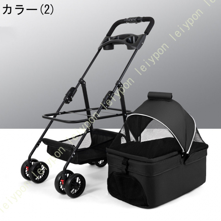 ペットカート 分離型 猫 犬用 バギー いぬ用 4輪 前輪360°回転 前後輪ブレーキ付き 組み立て簡単 コンパクト 軽量 4輪360°回転 多機能 取り外し可能