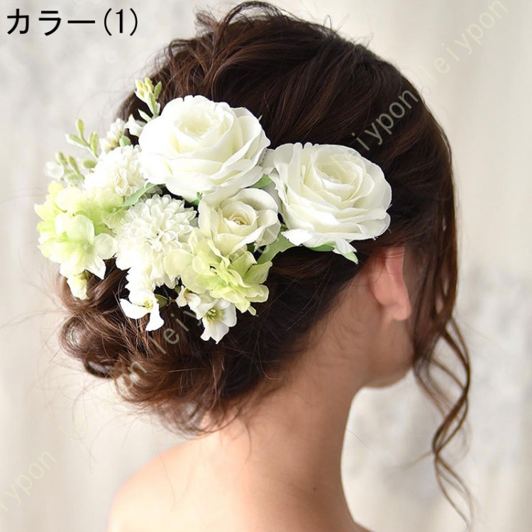 ヘッドドレス 花 ウェディング ジュディ バラ 花嫁 ウエディング ブライダル 髪飾り 造花 結婚式 海外挙式 花飾り ヘアアクセ ヘアアクセサリー 和装 成人式