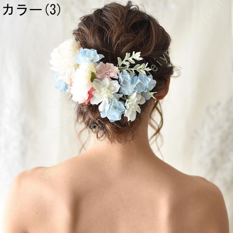 ヘッドドレス 花 ウェディング ジュディ バラ 花嫁 ウエディング ブライダル 髪飾り 造花 結婚式 海外挙式 花飾り ヘアアクセ ヘアアクセサリー 和装 成人式