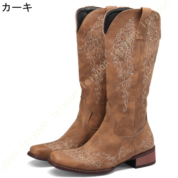 ウエスタンブーツ ウエスタン カントリーダンス カウボーイ 刺繍