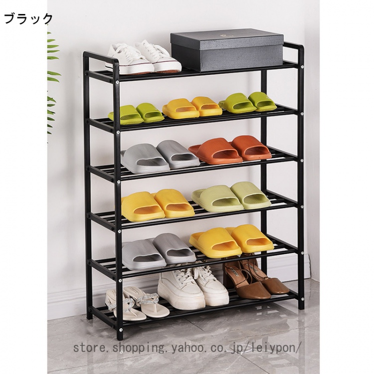 靴棚 シューズラック 6段 靴 ラック 収納ラック 下駄箱 靴収納棚 靴置き 組み立て式 省スペース スリム 玄関収納 分奥行スリム25cm 玄関に靴を効率収納 収納の画像