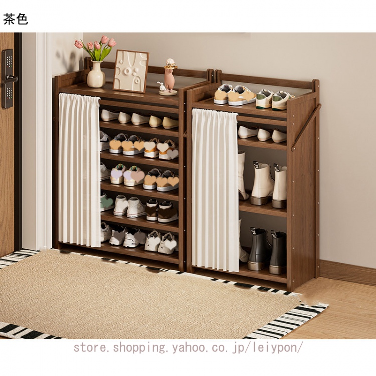 スリム シューズラック 下駄箱 折りたたみ 靴箱 靴棚 靴収納キャビネット シューズボックス 簡単な保管とアクセス 組立不要 スリム 省スペース 靴棚_1