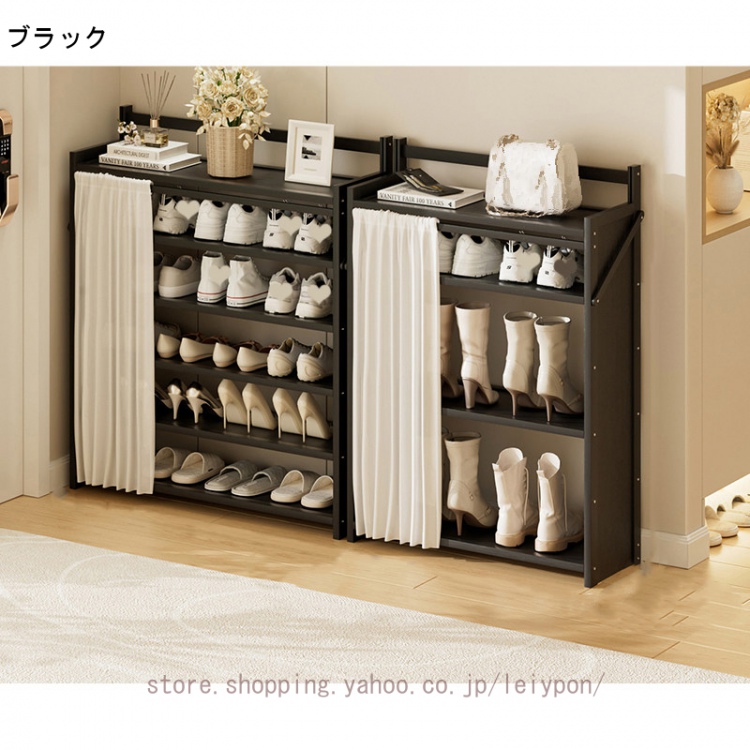 スリム シューズラック 下駄箱 折りたたみ 靴箱 靴棚 靴収納キャビネット シューズボックス 簡単な保管とアクセス 組立不要 スリム 省スペース 靴棚_3