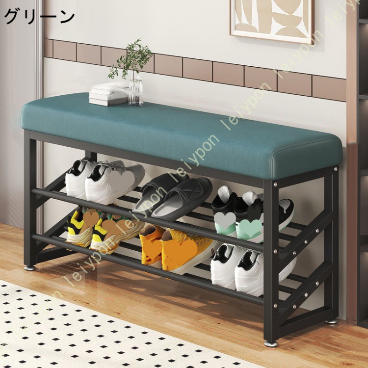 シューズラック 玄関ベンチ 3段 幅57cm×25cm 高さ50cm シューズ収納 シューズラック 玄関収納 靴箱 下駄箱 靴収納 オープンラック おしゃれ スツール 椅子の画像