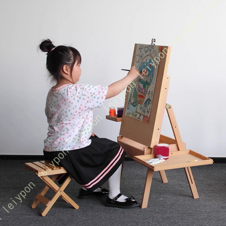 イーゼル 木製イーゼルスタンド 折りたたみ式 子供用絵画 引き出し付き