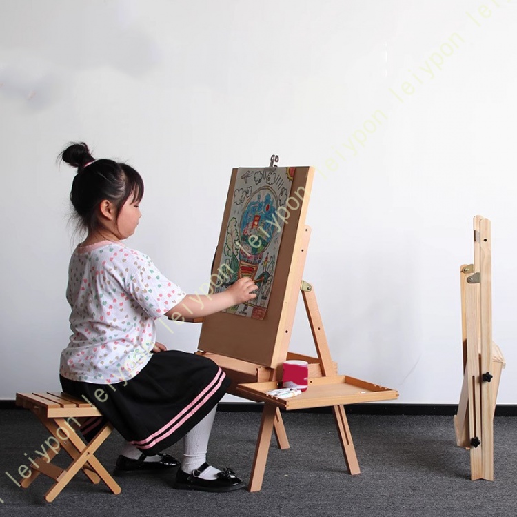 イーゼル 木製イーゼルスタンド 折りたたみ式 子供用絵画 引き出し付き
