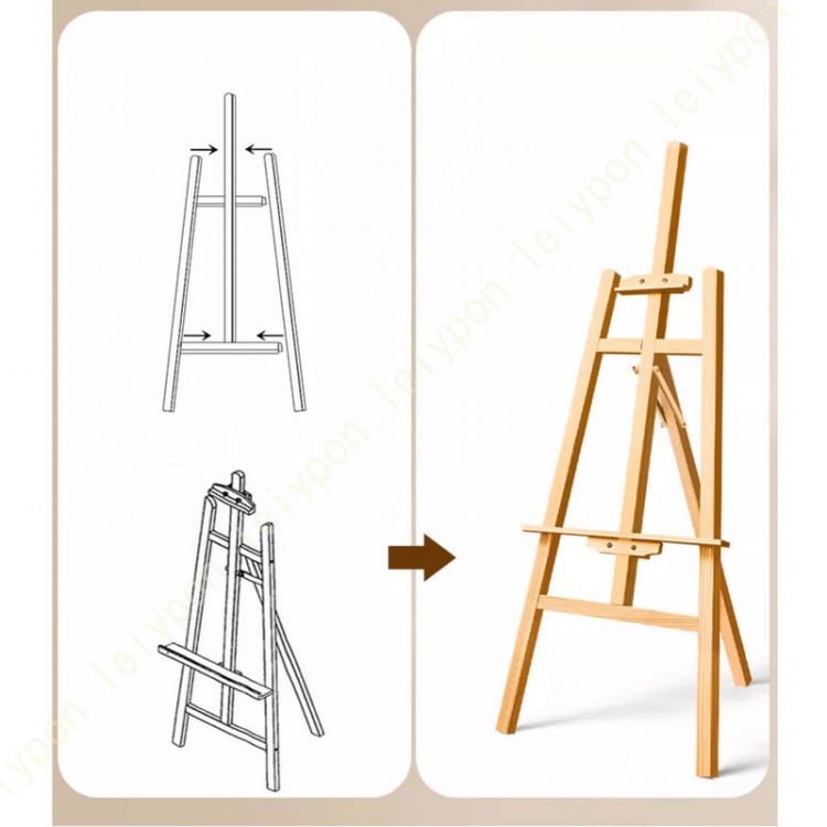 イーゼル スタンド ナチュラル 木製イーゼル 高さ調節可能 三脚 大型