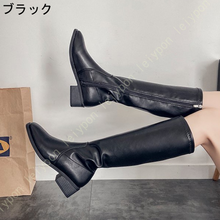 ブーツ ロング ジョッキーブーツ レディース スクエアトゥ 美脚 ヒール 大きいサイズ 小さいサイズ 歩きやすい ローヒール ファッション ロング丈 ブーツ 美脚 |  | 02