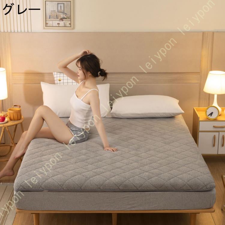 敷きパッド シープボア 丸洗い可能 ふっくら優しい肌触り ダブル ピンク ベッドパッド 敷パット 北欧風 シンプル 快眠寝具 あったか 厚手 ゴムバンド付き_1