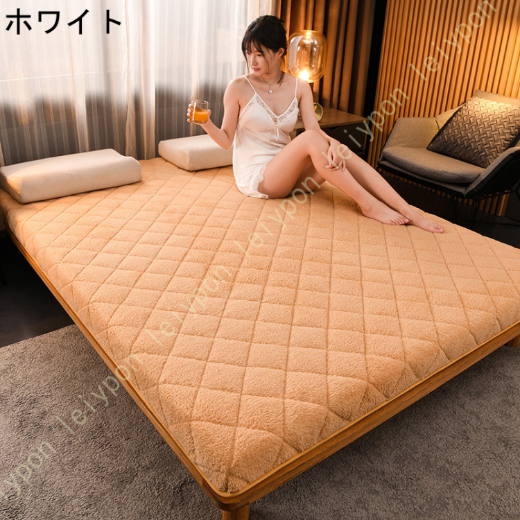 敷きパッド シングル 冬 あったか敷きパッド 冬用 シープボア ベッドパッド シングル 暖かい 布団敷きパッド しきぱっと パッドシーツ ベッドシーツ_3