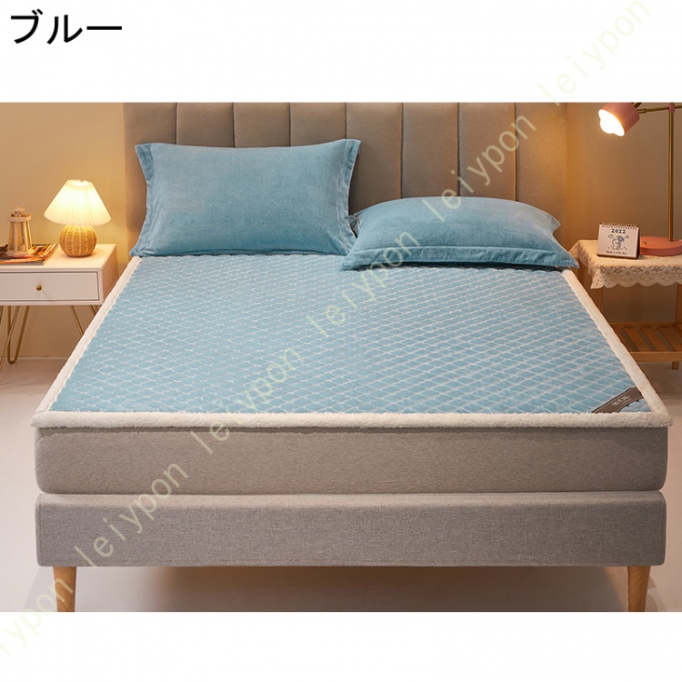ベッドパッド・敷きパッド シングル おしゃれ セミダブル ダブル エアコン対策 防カビ 冬用寝具 防ダニ 抗菌防臭加工 ズレ防止ゴムバンド付き_3