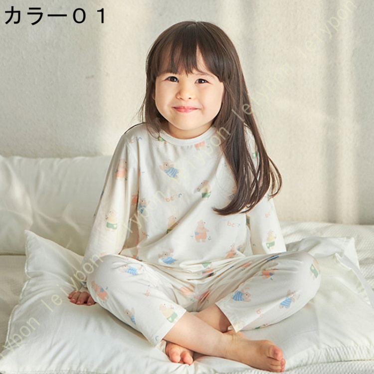 キッズ パジャマ 女の子 長袖 綿100% ルームウェア ガールズ 薄手の長袖 前開き 男児 女児 80cm 90cm 100cmサイズ かぶり  ボタン 可愛い かわいい 春 秋 夏 :d2k-b6v-EDUQS:leiypon 通販 