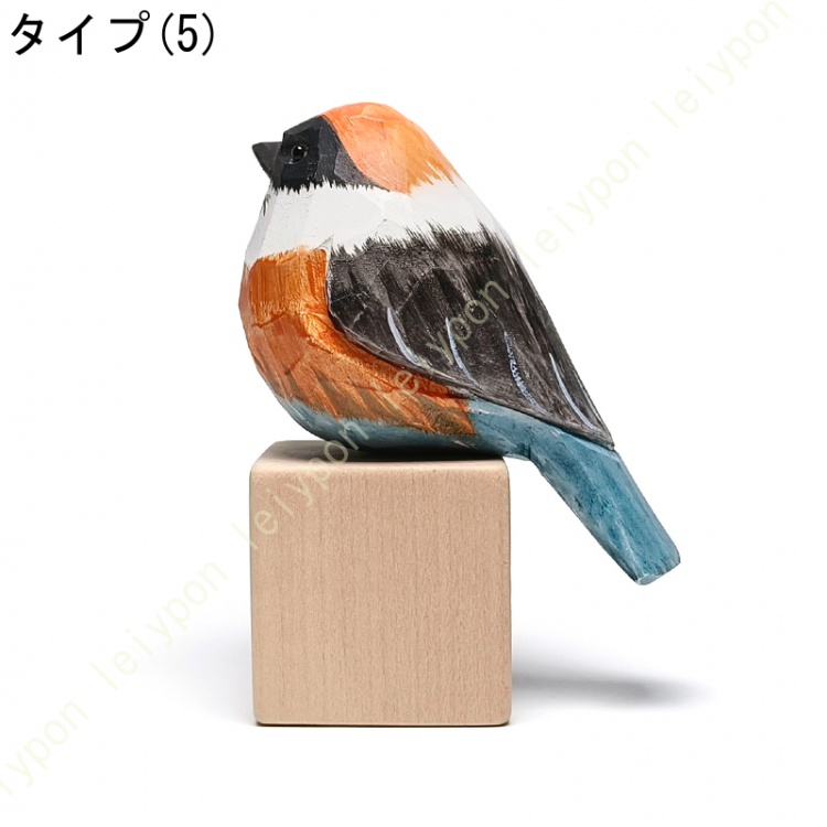 鳥の彫刻 開運 癒し 木製彫刻 木彫りの置物 インコ 鳥 雀 鳥の木製置物