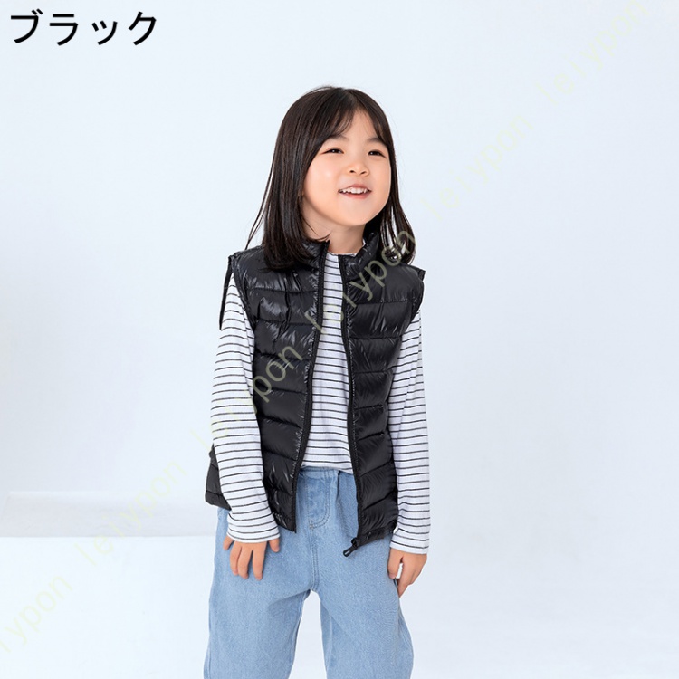 子供服 ベスト コート キッズ インナーダウンベスト スタンドネック ジャケット 無地 綿服 冬服 男の子 女の子 防風 防寒 保温 アウター 軽量 暖かい 上着 冬｜leiypon｜02