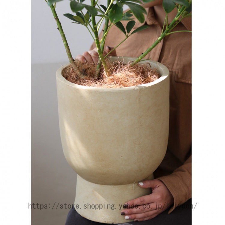 サボテン鉢 北欧 シンプル 植木鉢 セメント モダン 丸形 排水孔付き