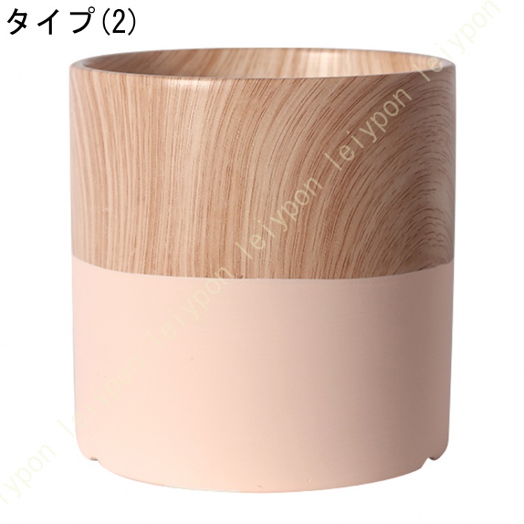 プランター 鉢植え テラコッタ製 陶器鉢 底穴付き 北欧 シンプル 大型 クリエイティブ 室内 木目 丸形 バルコニー 大口径 ホームオフィス お洒落_2