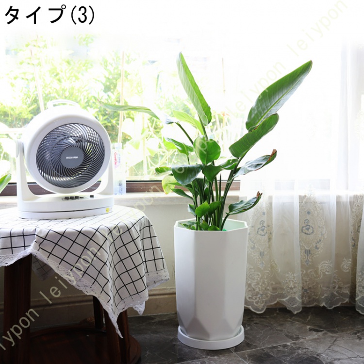 プランター 植木鉢 樹脂製 シンプル 北欧 ガーデンポット 排水穴付き モダン 通気性 移動受皿付き 丸形 大口径 園芸 大型 ワークショップ バルコニー_3