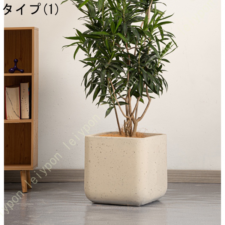 植木鉢 鉢植え 北欧 セメント 排水穴付き 通気性 方形 おしゃれ クリエイティブ セメント植木鉢 四角形 大口径 室内 インテリア シンプル ガーデン 観葉植物_1