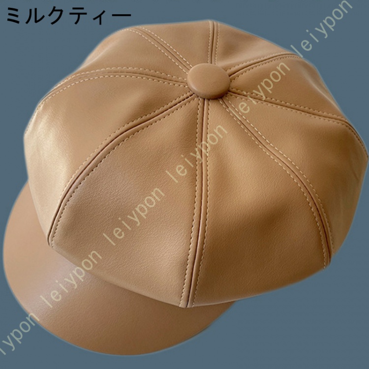 ハンチング レザー 帽子 茶 ベレー帽 キャップ ハット メンズ ユニセックス