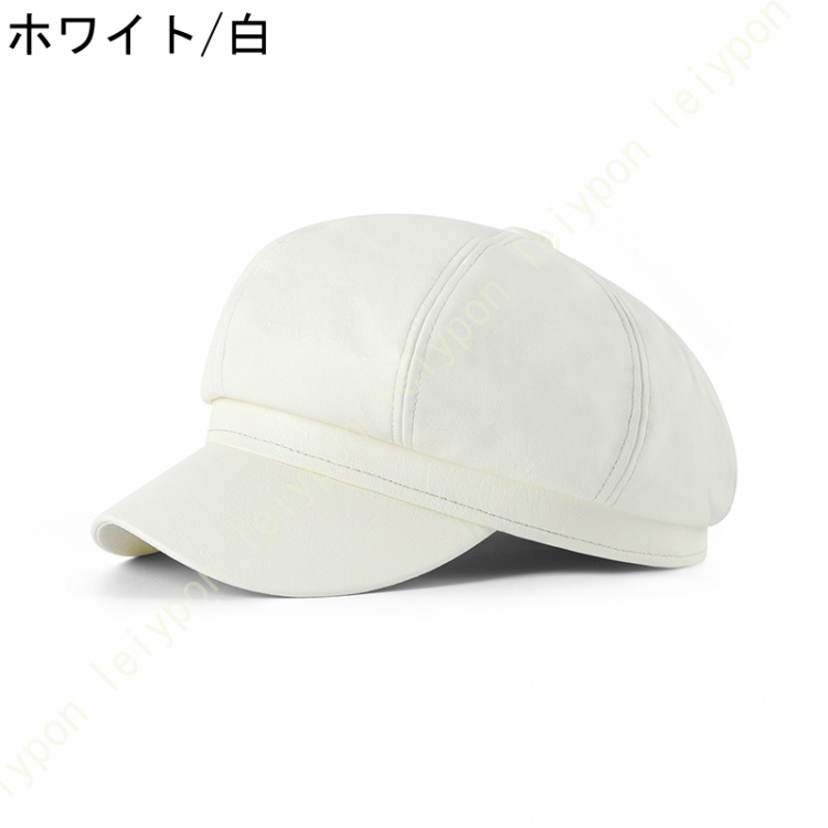 ハンチング メンズ PU 革 八角形キャップ 帽子 ハット キャスケット ベレー帽 春 夏 秋 対応 大きいサイズ パッチワーク UV 対策  アーティストキャップ