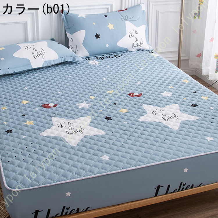 パッド一体型ボックスシーツ 防水シーツ 100%綿 セミダブル 敷きパッド 丸洗いok ベッドパッド 防臭 防ダニ加工 オールシーズンタイプ ボックスシーツ 一体型の画像