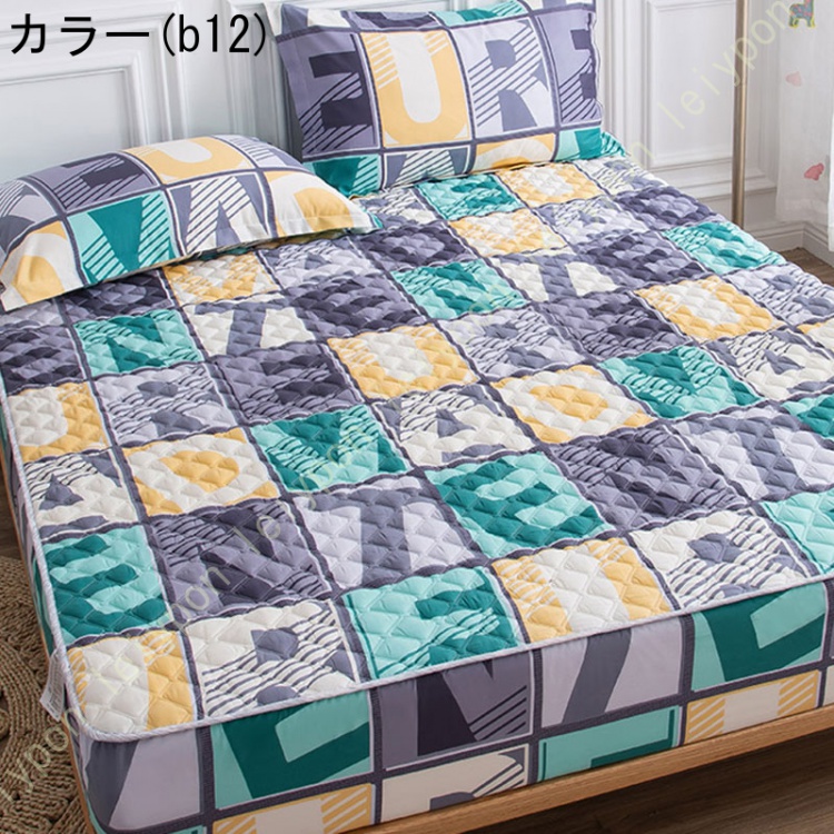 パッド一体型ボックスシーツ 防水シーツ 100%綿 セミダブル 敷きパッド 丸洗いok ベッドパッド 防臭 防ダニ加工 オールシーズンタイプ ボックスシーツ 一体型の画像