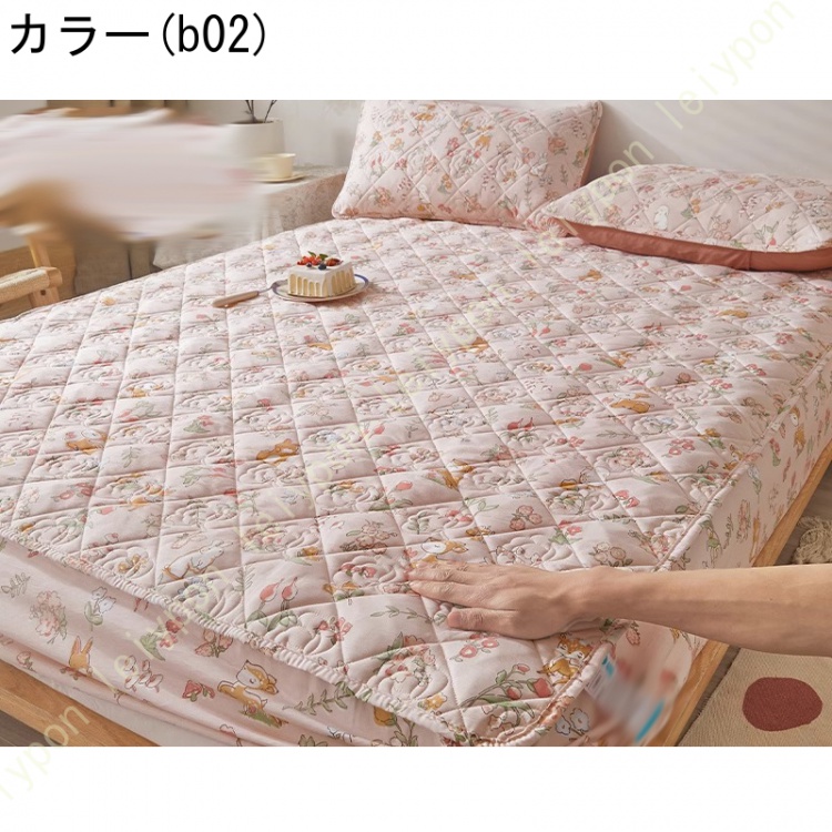 パッド一体型ボックスシーツ シングル 敷きパッド ベッドパッド 単品売り セミダブル ダブル ボックスシーツ 丸洗いOK オールシーズン 布団カバー ズレないの画像