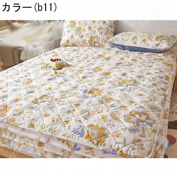 パッド一体型ボックスシーツ シングル 敷きパッド ベッドパッド 単品売り セミダブル ダブル ボックスシーツ 丸洗いOK オールシーズン 布団カバー ズレないの画像