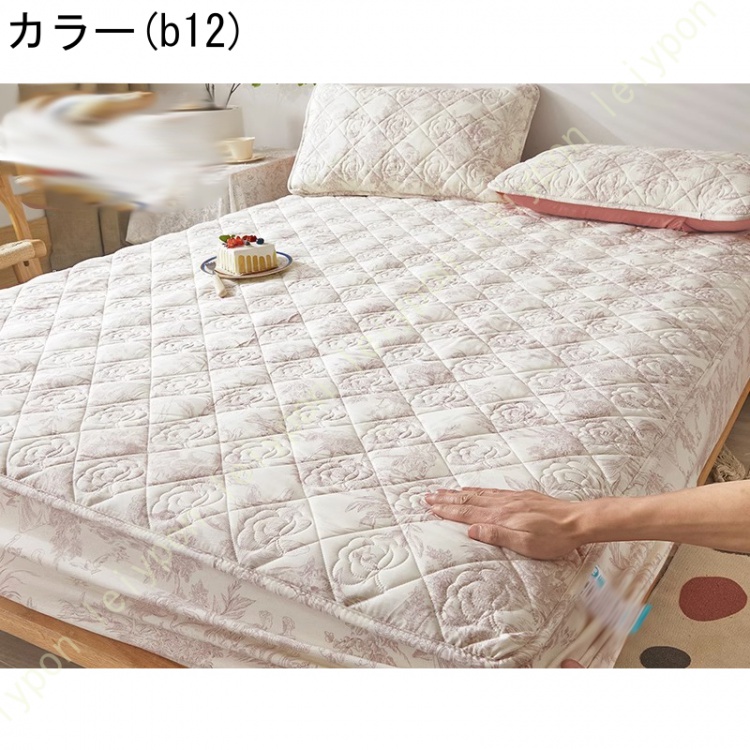 パッド一体型ボックスシーツ シングル 敷きパッド ベッドパッド 単品売り セミダブル ダブル ボックスシーツ 丸洗いOK オールシーズン 布団カバー ズレないの画像