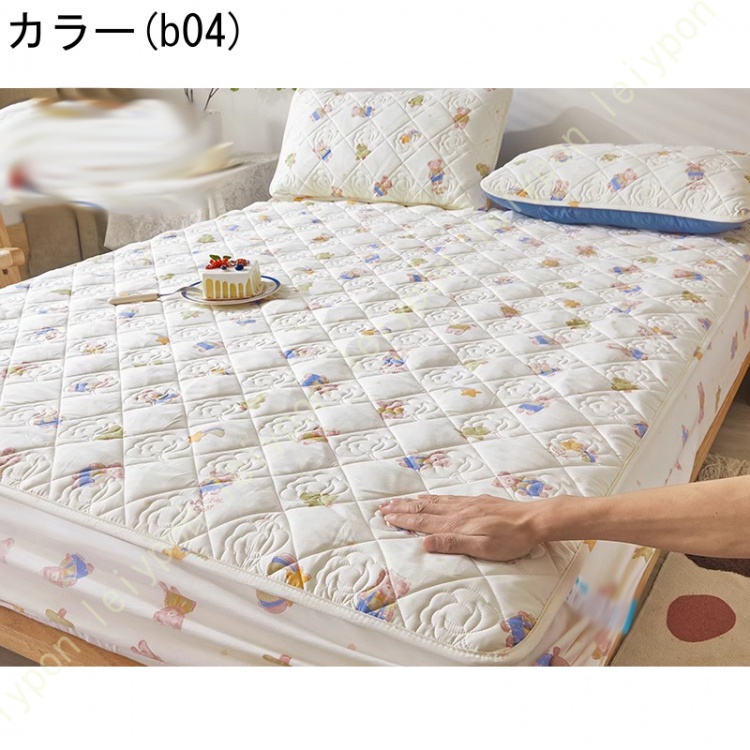 パッド一体型ボックスシーツ シングル 敷きパッド ベッドパッド 単品売り セミダブル ダブル ボックスシーツ 丸洗いOK オールシーズン 布団カバー ズレないの画像