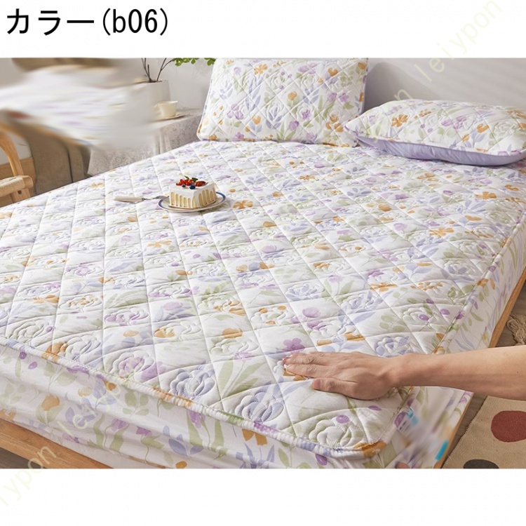 パッド一体型ボックスシーツ シングル 敷きパッド ベッドパッド 単品売り セミダブル ダブル ボックスシーツ 丸洗いOK オールシーズン 布団カバー ズレないの画像