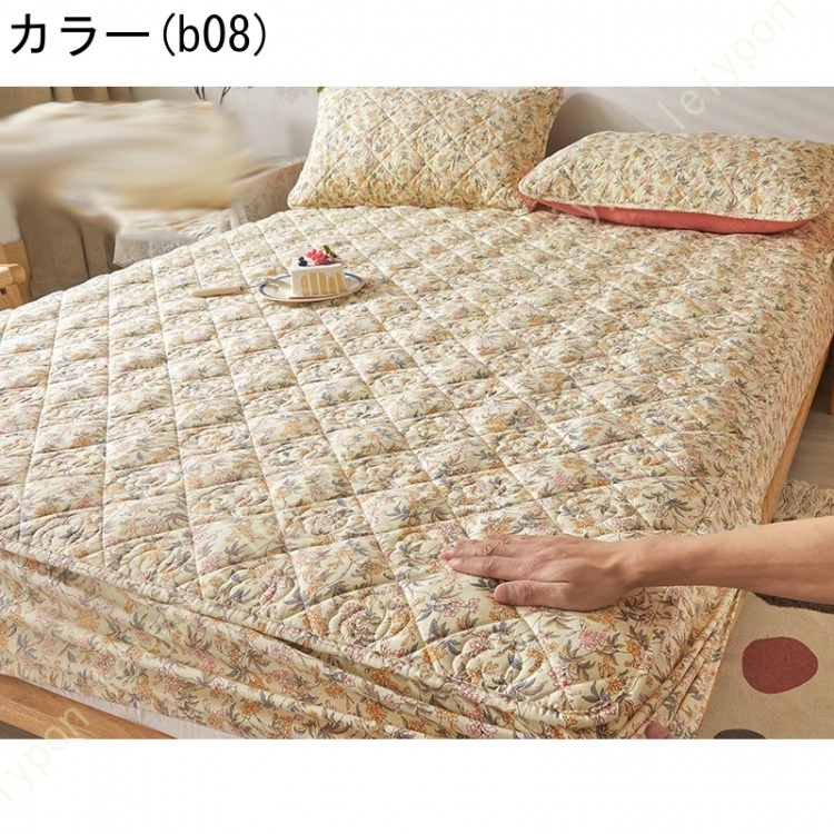 パッド一体型ボックスシーツ シングル 敷きパッド ベッドパッド 単品売り セミダブル ダブル ボックスシーツ 丸洗いOK オールシーズン 布団カバー ズレないの画像