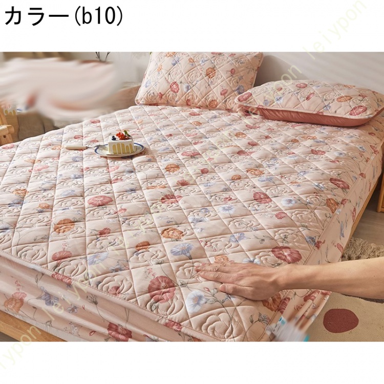 パッド一体型ボックスシーツ シングル 敷きパッド ベッドパッド 単品売り セミダブル ダブル ボックスシーツ 丸洗いOK オールシーズン 布団カバー ズレないの画像