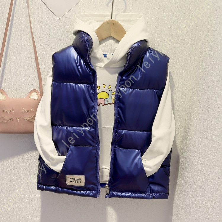 ガールズ ダウンベスト 袖なし ベスト スタンドカラー 中綿 綿入れ 洋服 厚手 チョッキ 無地 中綿ベスト アウター キッズ ノースリーブ リバーシブル 女の子 |  | 03