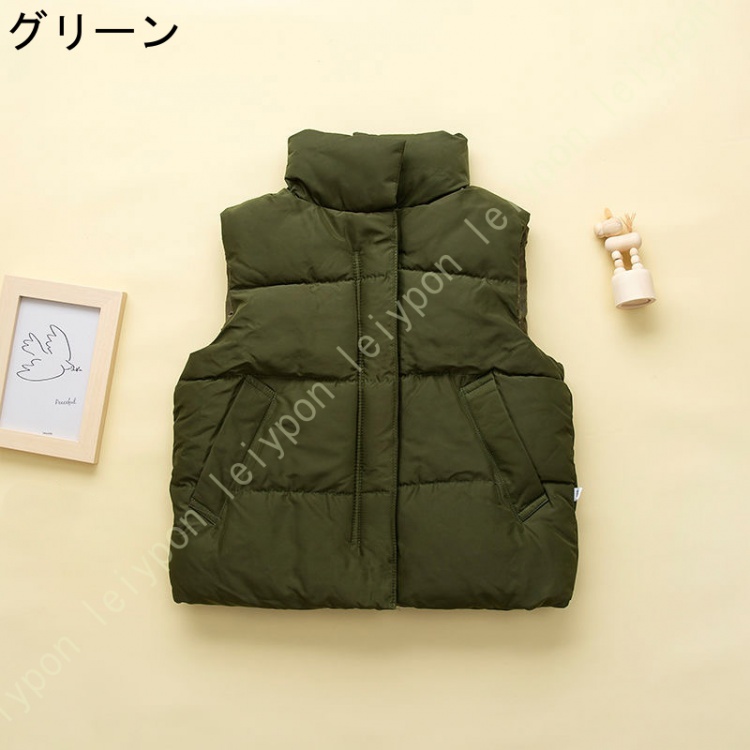ガールズ ダウンベスト 袖なし ベスト 男の子 中綿 綿入れ 洋服 厚手 チョッキ ヒョウ柄 レオパード アウター キッズ ノースリーブ リバーシブル 女の子 |  | 03