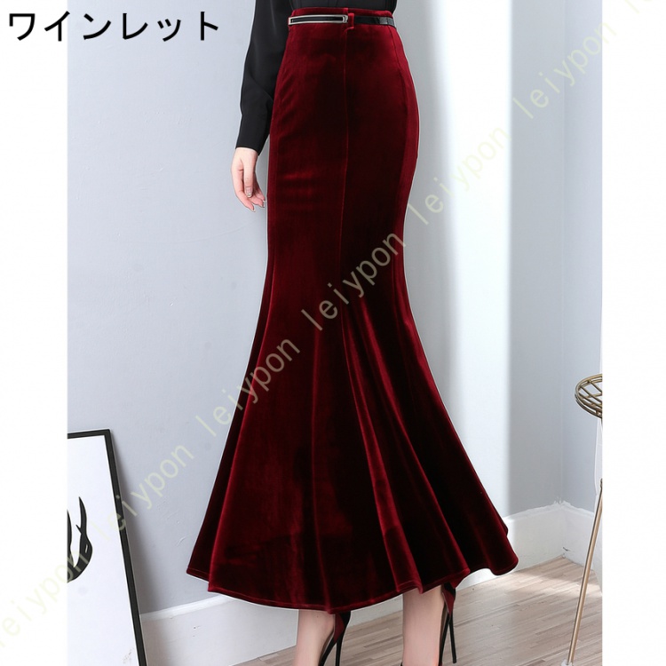 タイトスカート マーメイドスカートマキシ丈スカート スカート ベロア タイトフレア マキシ レディース ボトムス スカート ベルベット ロング丈 |  | 02