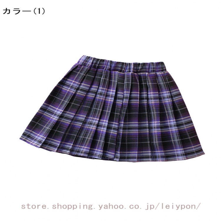JK チェック プリーツスカート ミニ 蝶ネクタイ付き 2点セット インナーパンツ付き ウェストゴム ミニスカート ガールズ キッズ 小学生 スクール 制服 |  | 01