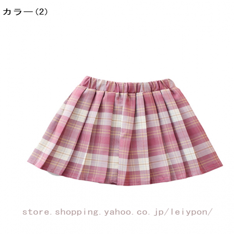 JK チェック プリーツスカート ミニ 蝶ネクタイ付き 2点セット インナーパンツ付き ウェストゴム ミニスカート ガールズ キッズ 小学生 スクール 制服 |  | 02