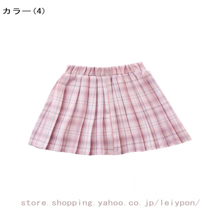 JK チェック プリーツスカート ミニ 蝶ネクタイ付き 2点セット インナーパンツ付き ウェストゴム ミニスカート ガールズ キッズ 小学生 スクール 制服 |  | 04