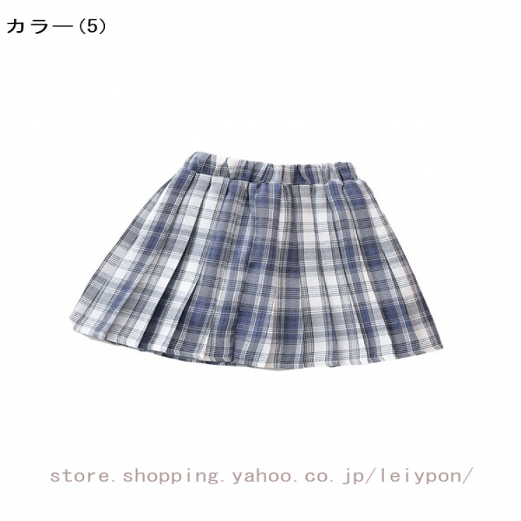 JK チェック プリーツスカート ミニ 蝶ネクタイ付き 2点セット インナーパンツ付き ウェストゴム ミニスカート ガールズ キッズ 小学生 スクール 制服 |  | 05
