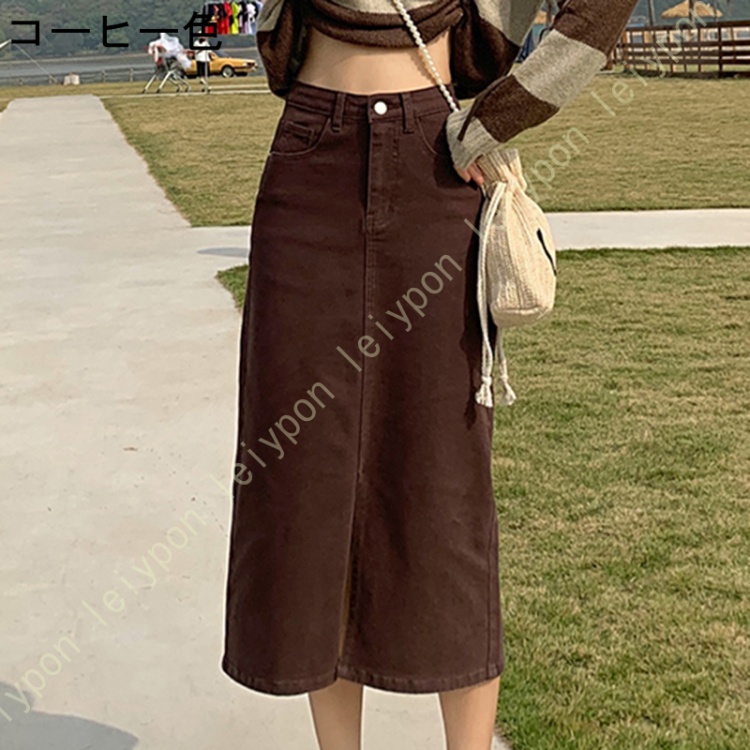 デニムスカート ロング レディース Aライン ミモレ丈 ロングスカート パンツ ハイウエスト 体型カバー 大きいサイズ アウトドア 春 冬 タウン用 シンプル |  | 06