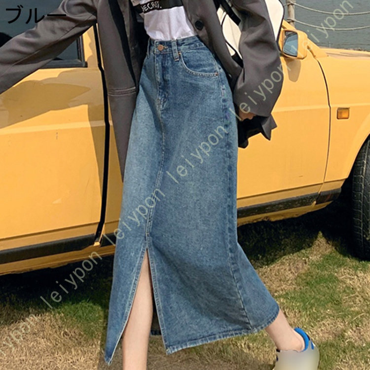 デニム スカート レディーズ ロングスカート Aライン ハイウエスト マキシ丈 ミモレ丈 春 ゆったり 大きいサイズ カジュアル レディース フレア Aライン |  | 01