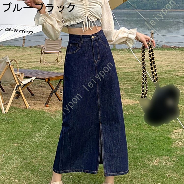 デニム スカート レディーズ ロングスカート Aライン ハイウエスト マキシ丈 ミモレ丈 春 ゆったり 大きいサイズ カジュアル レディース フレア Aライン |  | 02