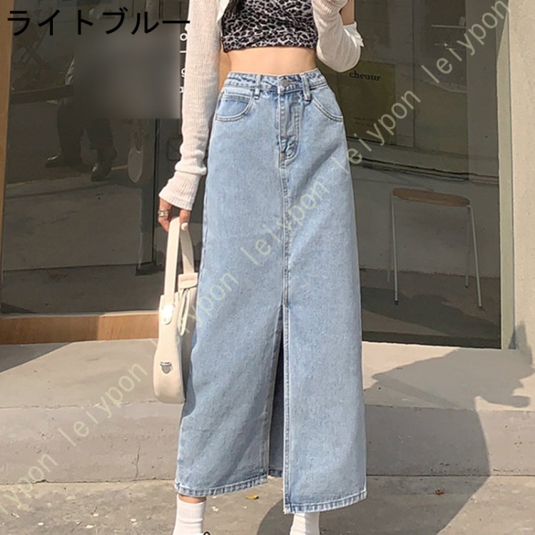デニム スカート レディーズ ロングスカート Aライン ハイウエスト マキシ丈 ミモレ丈 春 ゆったり 大きいサイズ カジュアル レディース フレア Aライン |  | 05