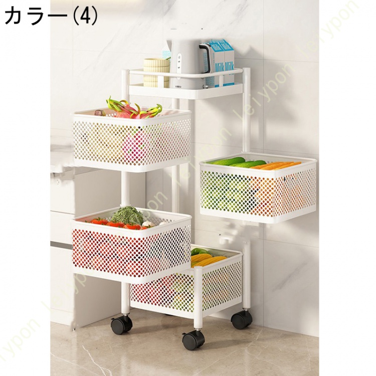 Amazon.co.jp: キッチンワゴン 引き出し回転ラック 移動式
