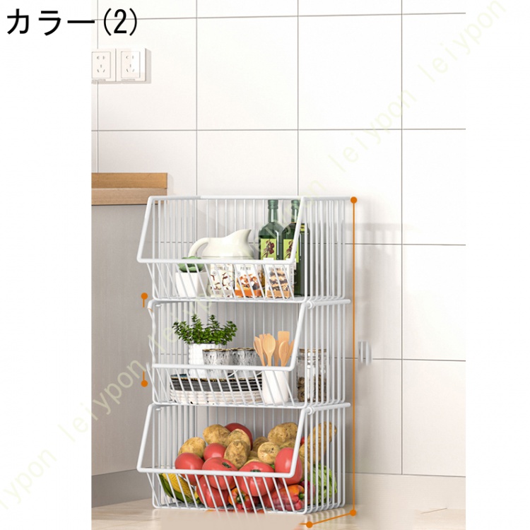 3段スチールラック キャスター付き 耐荷重 収納棚 ラック 組み立て簡単 野菜ワゴン 3段 多機能食品棚 調味料 皿 野菜 服収納 キッチンワゴン 収納カット |  | 02