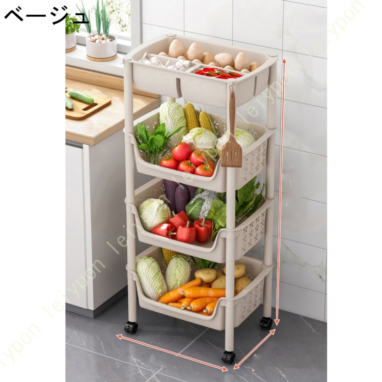 3段 キッチンワゴン キッチンラック 収納ワゴン 隙間ワゴン 収納棚 収納ラック キッチン収納棚 収納 キッチンワゴン キャスター付き 可動棚 ローリングラック_1