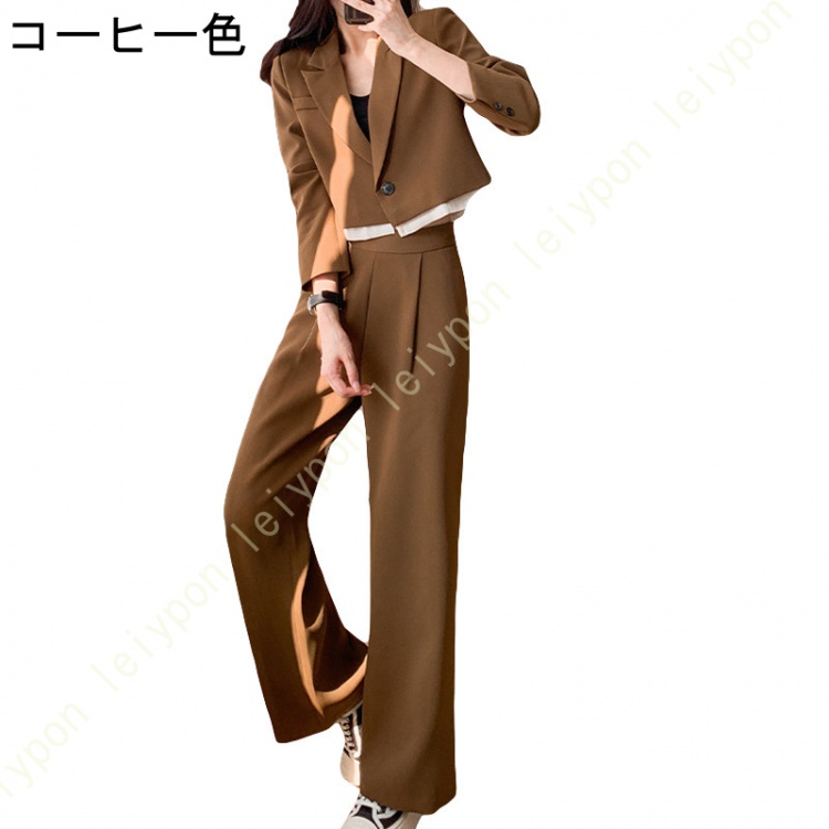 スーツセット パンツスーツ レディース 上下セット セットアップ スーツ フォーマル オフィス ビジネス 通勤 2点セット おしゃれ 無地 春 秋 冬 ジャケット |  | 01